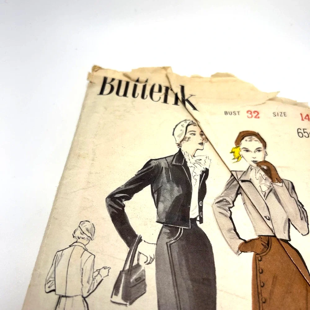 Butterick Vintage 1950's Pattern #5202‎ Women's Bolero Suit Size 14 HTF RARE